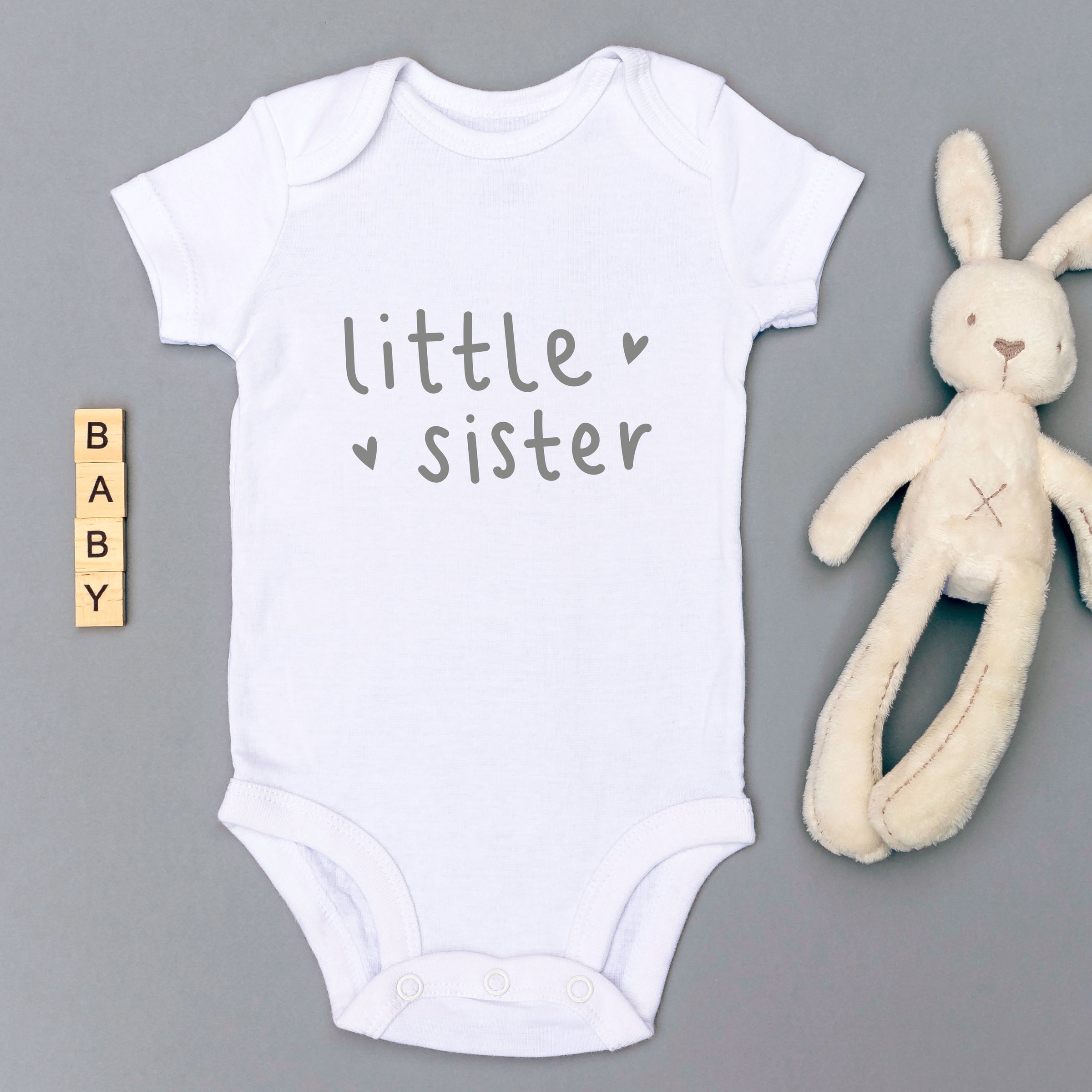 Little Sister Babygrow - White