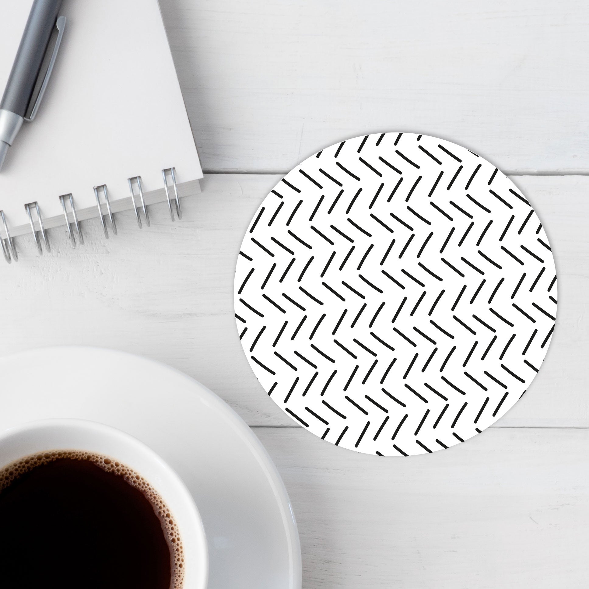 Scandi Coaster - Chevron Dashes